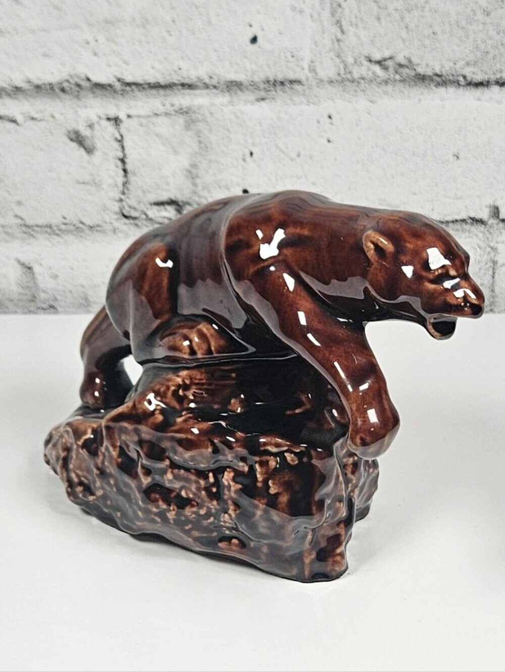 Blue Mountain Pottery Brown Cougar Panther Figurine Canadian Art Pottery - Picture 3 of 12
